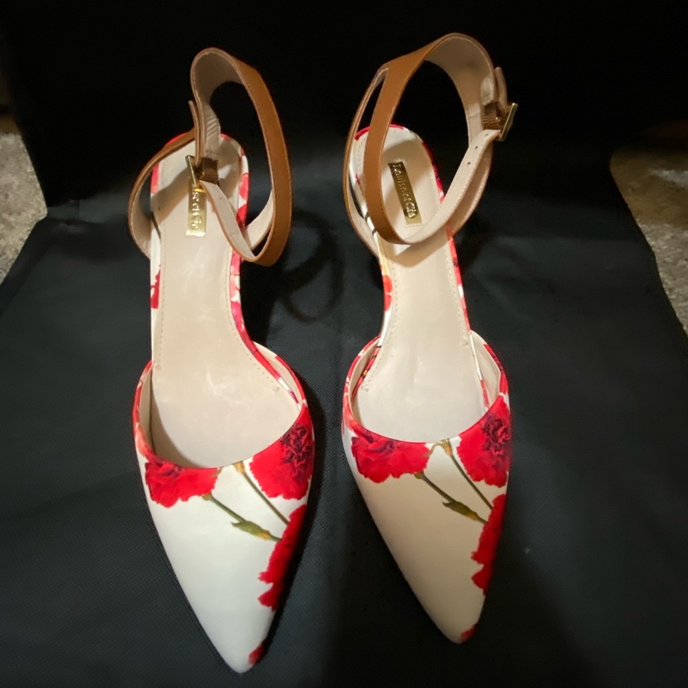 Sexy floral sling back